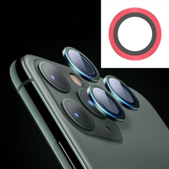 Apple iPhone 11 Joyroom JR-PF096 3D Fém Kamera Védő Üvegfólia - Piros