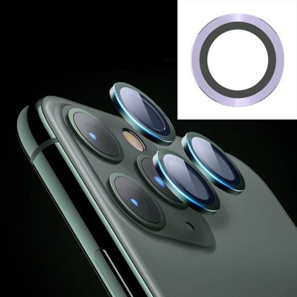 Apple iPhone 11 Joyroom JR-PF096 3D Fém Kamera Védő Üvegfólia - Lila