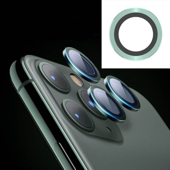 Apple iPhone 11 Joyroom JR-PF096 3D Fém Kamera Védő Üvegfólia - Zöld
