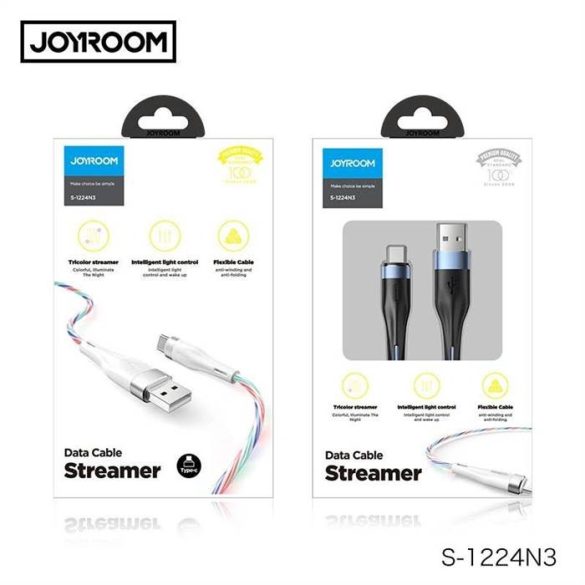 Joyroom S-1224N3 Streamer Micro USB 1.2M Adatkábel - Fehér