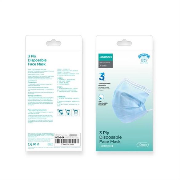 Joyroom JR-CY302 FFP2 Disposable Face Mask ''Sebészi'' Maszk 10 darabos