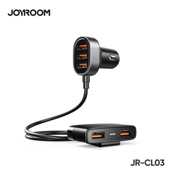 Joyroom JR-CL03 6.2A QC 2.0 5xUSB Autós Multi Töltőfej - Fekete