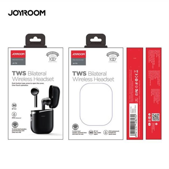 Joyroom JR-T15 TWS Bluetooth 5.0 Headset - Fekete