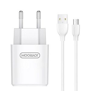 Joyroom L-M226 2.4A 2xUSB Hálózati Töltőfej + 1m Micro USB Töltőkábel - Fehér