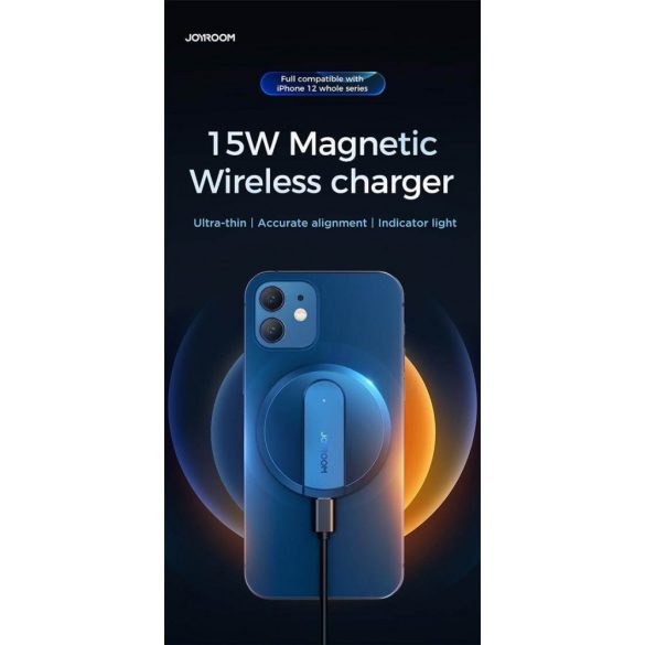 JOYROOM JR-A28 15W Wireless Magnetic Charger Mágneses Töltő - Fehér