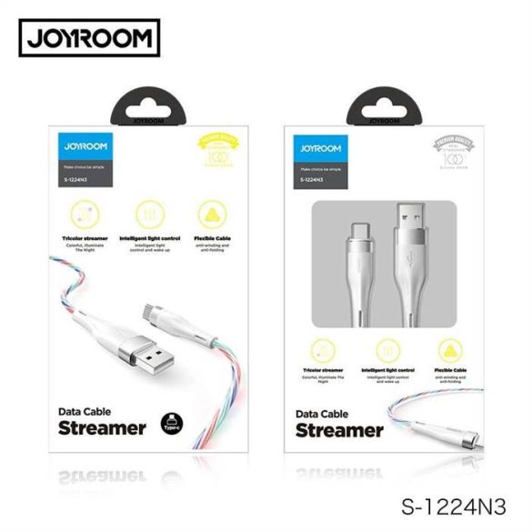 Joyroom S-1224N3 Streamer USB Type-C 1.2M Adatkábel - Fehér