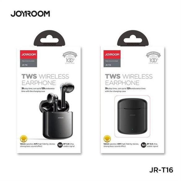 Joyroom JR-T16 TWS Bluetooth 5.0 Headset - Fekete