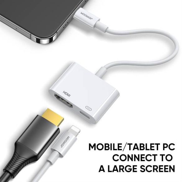 JOYROOM S-H141 Lightning/HDMI Video és Töltő Adapter - Fehér