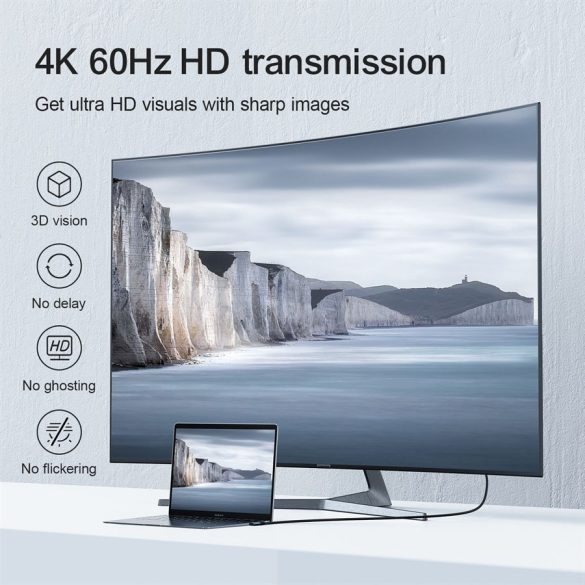 Joyroom SY-20C1 HDMI / USB Type-C 2M 4K HDMI Kábel - Grafit