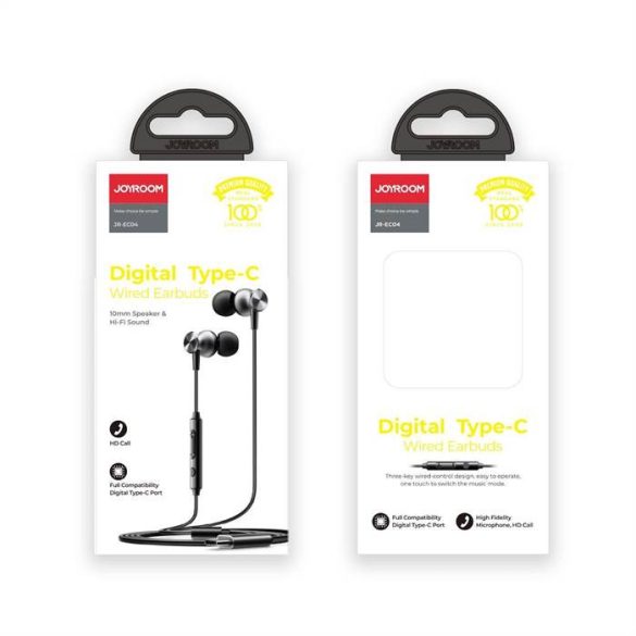 Joyroom JR-EC04 USB Digital Type-C Headset - Fekete