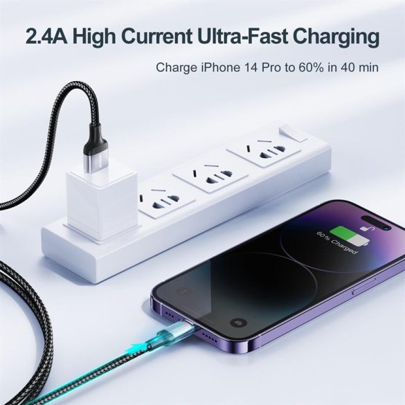 Joyroom S-UL012A10 2.4A Lightning 1.2M Adatkábel - Fehér