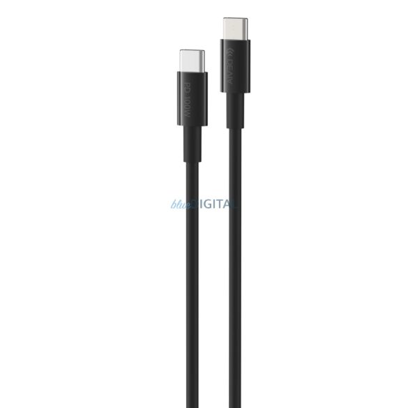 DEVIA EC317 Smart PD 100W USB Type-C 1.5M Adatkábel - Fekete