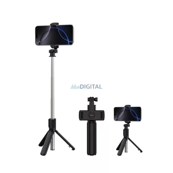 Devia ES083 Kintone Tripod Stand Multifunkciós Wireless Selfie Bot - Fekete