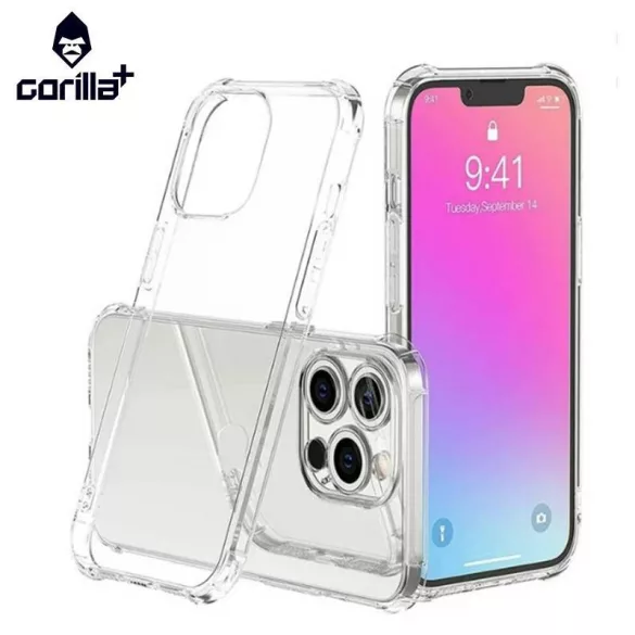 Apple iPhone 16e Gorilla+ Anti Shock TPU Tok - Átlátszó