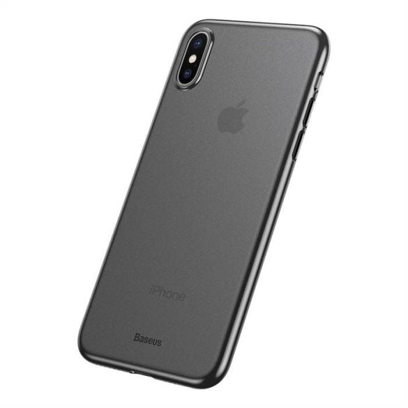 Apple iPhone XS Max Baseus Wing Hátlap - Átlátszó/Fekete