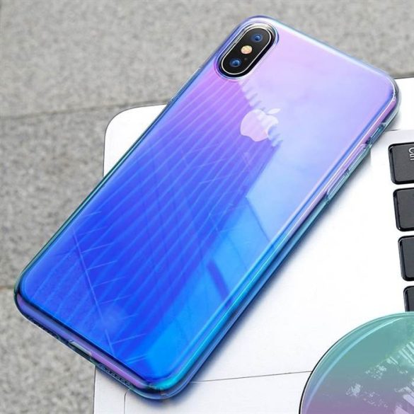 Apple iPhone X/XS Baseus Glow Case Hátlap - Kék