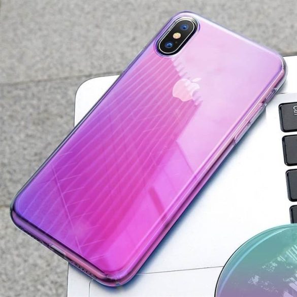 Apple iPhone XR Baseus Glow Case Hátlap - Rózsaszín