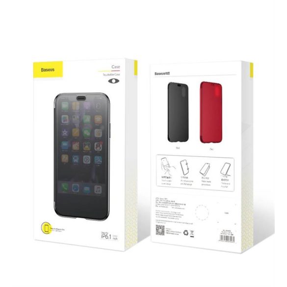Apple iPhone X/XS Baseus Touchable Case Könyvtok - Piros