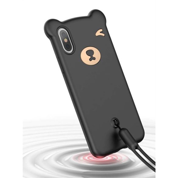 Apple iPhone XS Max Baseus Bear Case Hátlap - Fekete