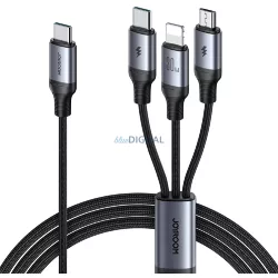 Joyroom S-A21 USB-Type C 3in1 1.2M 30W Adatkábel - Fekete