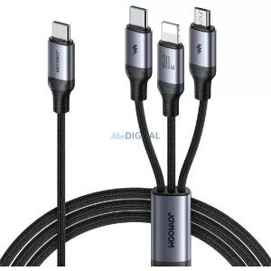 Joyroom S-A21 USB-Type C 3in1 1.2M 30W Adatkábel - Fekete