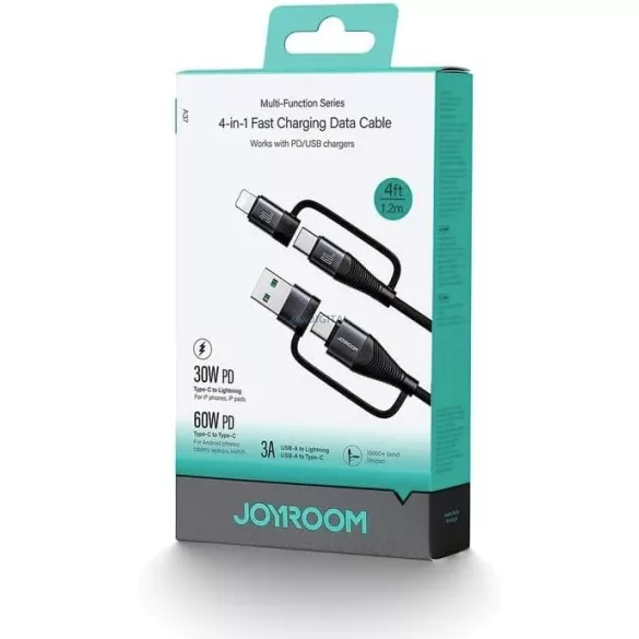 Joyroom S-A37 4in1 1.2M Adatkábel - Fekete