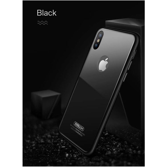 Apple iPhone X JOYROOM JR-BP401 Lichai Üveg Hátlap - Fekete