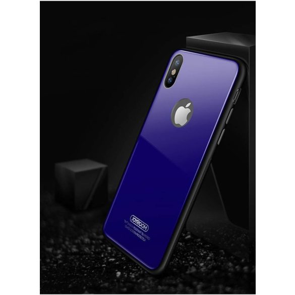 Apple iPhone X JOYROOM JR-BP401 Lichai Üveg Hátlap - Kék