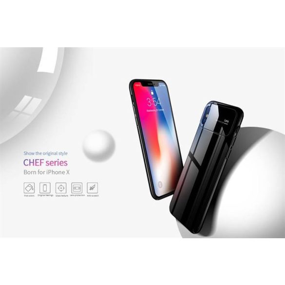 Apple iPhone X JOYROOM JR-BP433 Chef Hátlap - Fekete