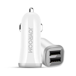 Joyroom C-M216 3.1A 2xUSB Autós Töltőfej + Micro USB 1M Adatkábel - Fehér