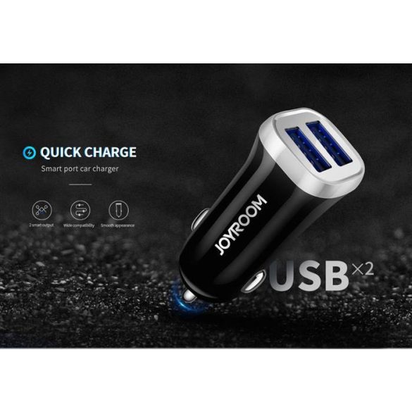 Joyroom C-M216 3.1A 2xUSB Autós Töltőfej + Micro USB 1M Adatkábel - Fehér