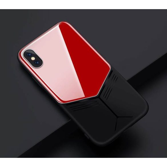 Apple iPhone XS Max JOYROOM JR-BP501 Curved Üveg Hátlap - Piros