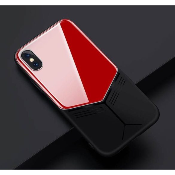 Apple iPhone XS JOYROOM JR-BP499 Glass Case Hátlap - Piros