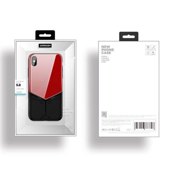 Apple iPhone XS JOYROOM JR-BP499 Glass Case Hátlap - Piros