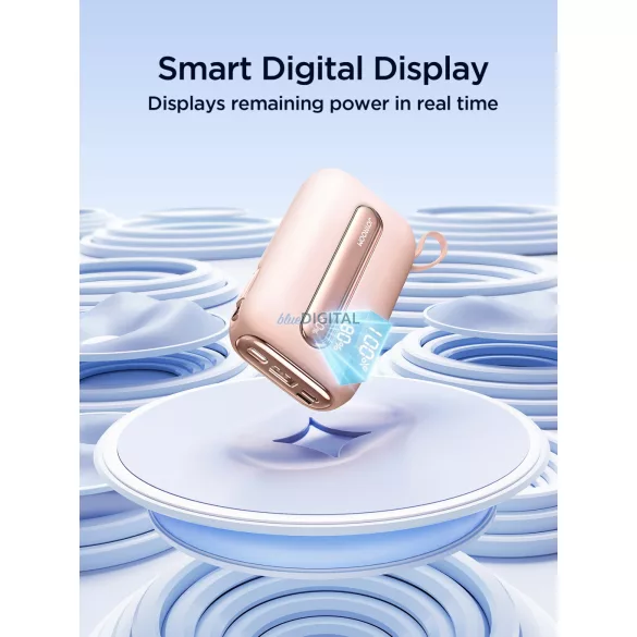 Joyroom JR-L012 Plus 20000mAh 22.5W beépített Type-C/Lightning kábeles Powerbank - Lila