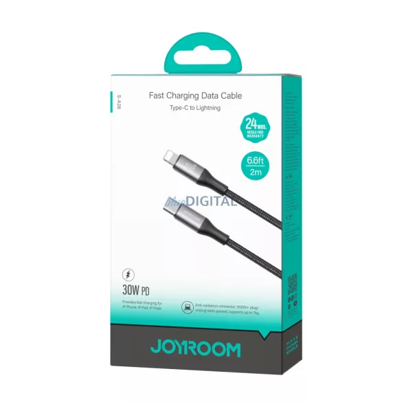 Joyroom S-A28 30W Lightning PD 2M Adatkábel - Fekete