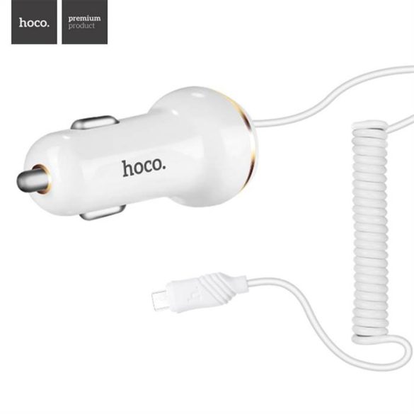 HOCO Z14/Micro USB 3.4A + 1xUSB Autós töltő - Fehér