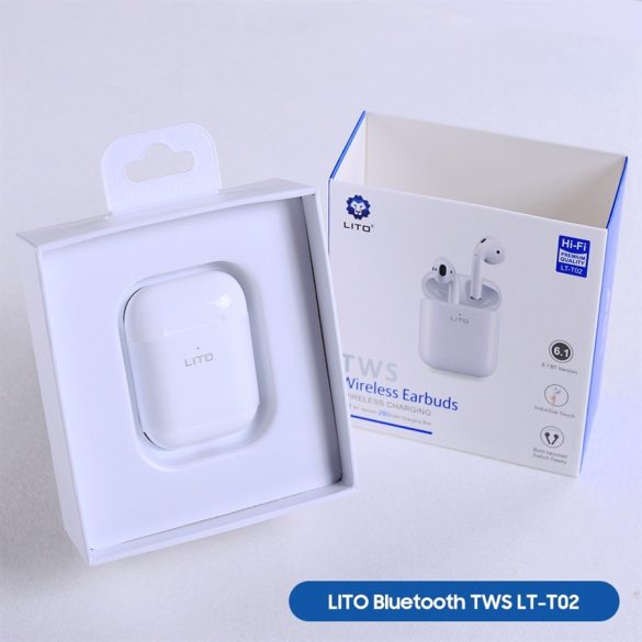Lito T02 TWS Bluetooth 6.1 Headset - Fehér