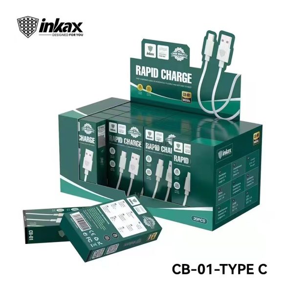 copy of INKAX CB-01 2.1A USB Type-C 1M Adatkábel - Fehér
