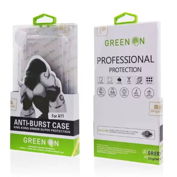 Samsung A41 Green On Anti Shock Hátlap - Átlátszó