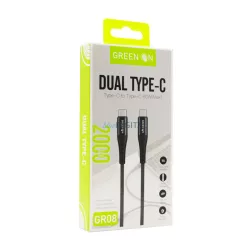 Green On GR08 PD 60W USB Type-C 2M Adatkábel - Fekete
