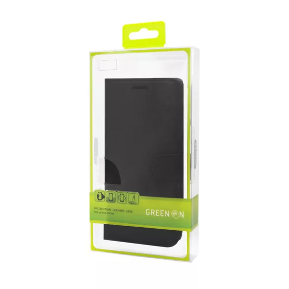 Apple iPhone 12 mini Green On Bőr Könyvtok - Fekete