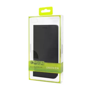 Apple iPhone 12/12 Pro Green On Bőr Könyvtok - Fekete