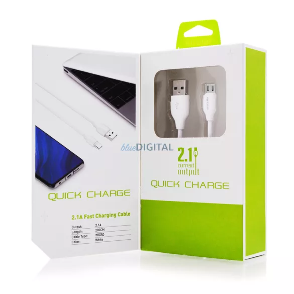 Green On LS372 Micro USB 2M Adatkábel - Fehér