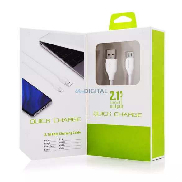 Green On LS373 Micro USB 3M Adatkábel - Fehér