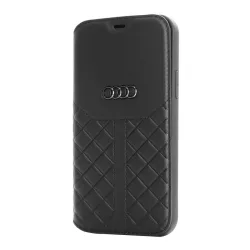 Apple iPhone 13 Pro Audi Bőr Könyvtok - Fekete