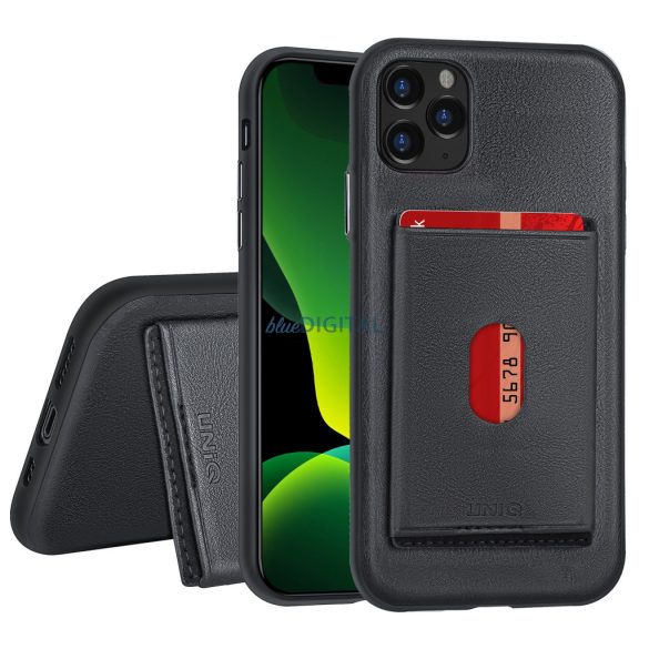 UNIQ Accessory iPhone 11 Pro Max Hátlaptok Kártyatartóval - Fekete