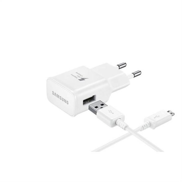 Samsung EP-TA20EWE 2.0A Hálózati Adaptív Töltő Adapter + Micro USB Adatkábel - Fehér