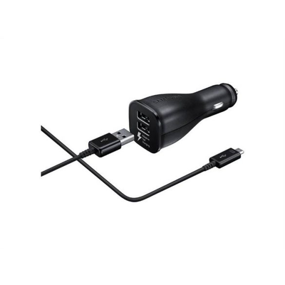 Samsung EP-LN920UBEGWW 15W 1XUSB Autós Adaptív Töltő Adapter + Micro USB Adatkábel - Fekete