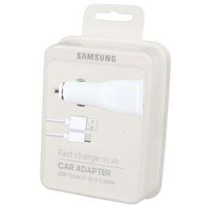 Samsung EP-LN915CBEGWW 15W Autós Adaptív Töltő Adapter + USB Type-C Adatkábel - Fekete